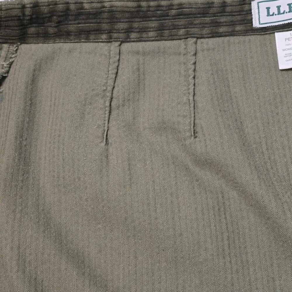 16 Vintage 80s L.L. Bean Olive Corduroy Maxi Wrap Skirt Boho